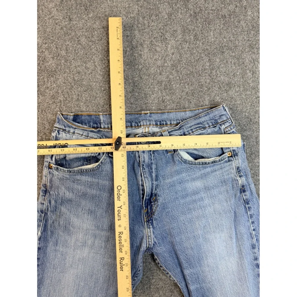 Levis 505 Mens Jeans 32x30 Blue Denim Regular‎ Fit Straight Leg Stained Vintage